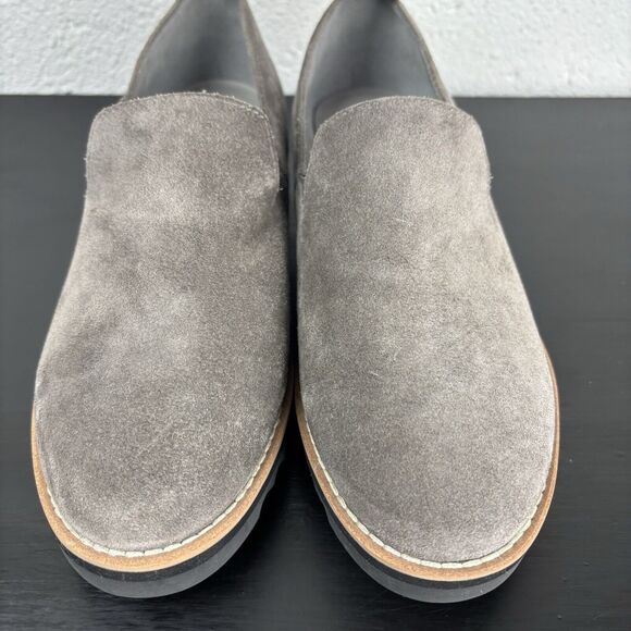 EILEEN FISHER Embrace Size 7 Gray Suede Slip on loafers New - Picture 2 of 12